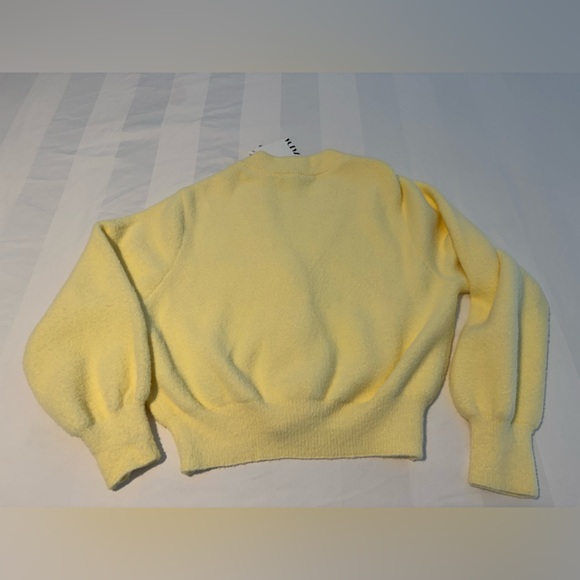 NWT Zara Butter Yellow Soft Cardigan Crystal Brooch Buttons 2025 color the year - Picture 9 of 11